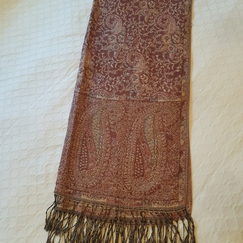 Maroon And Gold Scarf -Perfect Condition Well Protected - Picture 8 of 11